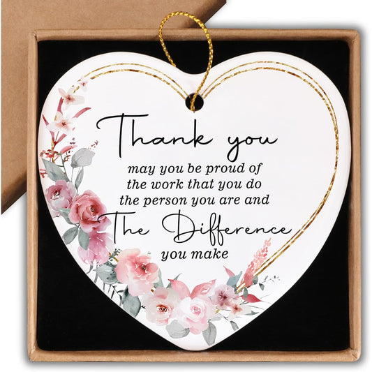 Thank You Gifts Ornament Keepsake Sign Heart Plaque Best Friend Christmas Retirement Leaving Job Farewell Women Friends Coworkers Bosses