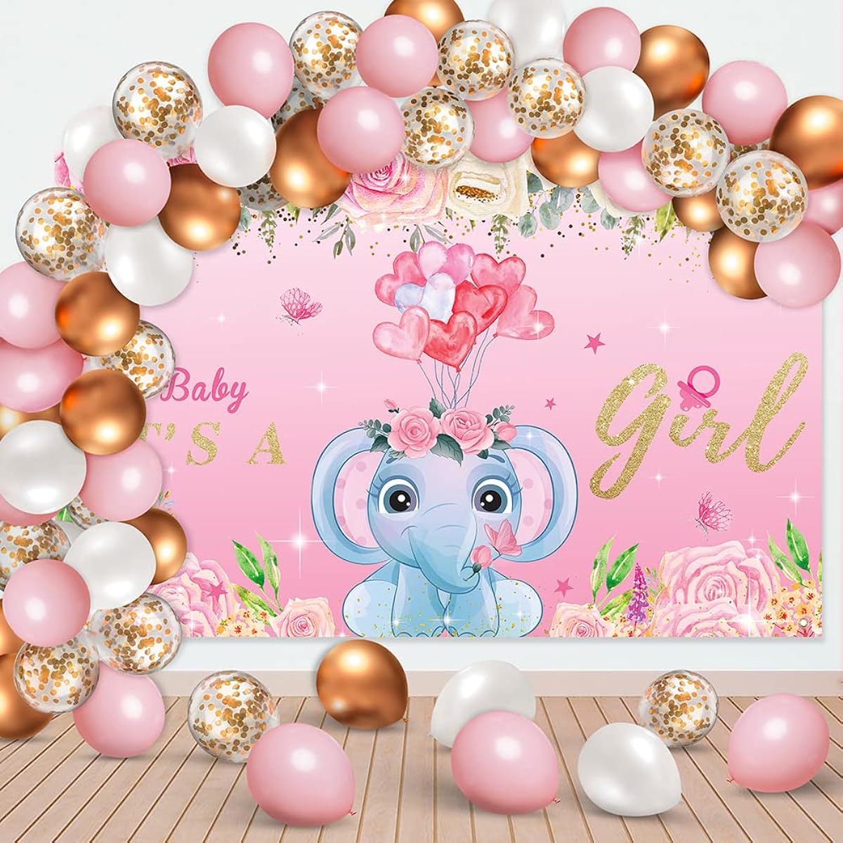 girl baby shower decorations pink elephant baby shower decorations girl baby shower party supplies elephant baby shower background banner girl baby shower balloons girl baby shower decorations