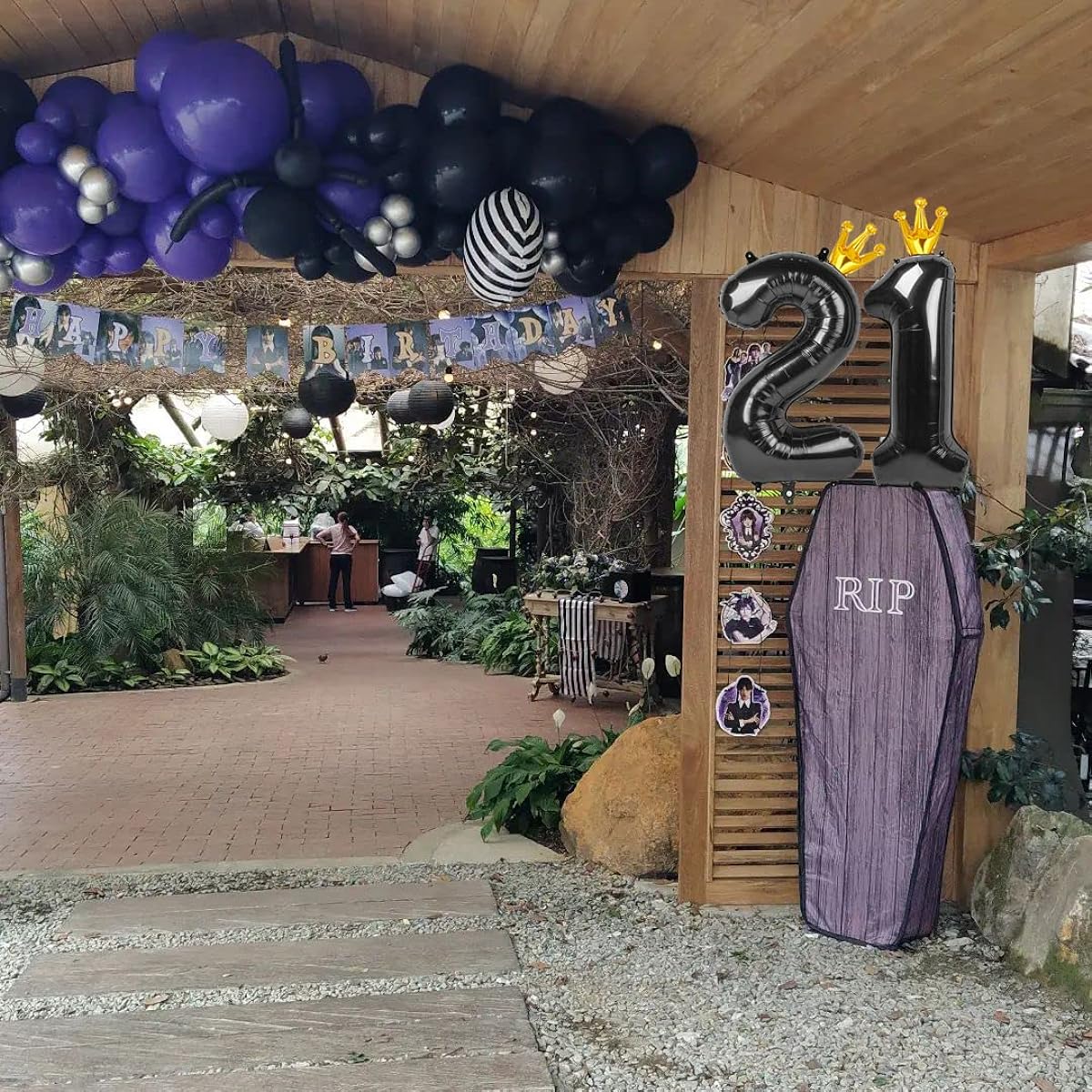 Black Number 21 Balloons, 40 Inch Number Balloons 21 pcs 21 Years Old Black Birthday Decorations 21 Years Old Girl Boy Party Suppliers