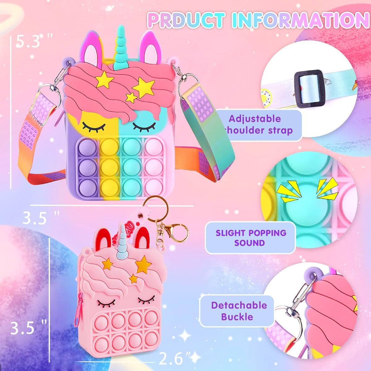 Aucma Unicorn Gifts for Girls Toy Wallet Purse Pink Unicorn Crossbody Bag for Kids Age 3 4 5 6 7 8 9 10 11 12 Birthday Valentine Gift Christmas Present Christmas Gift