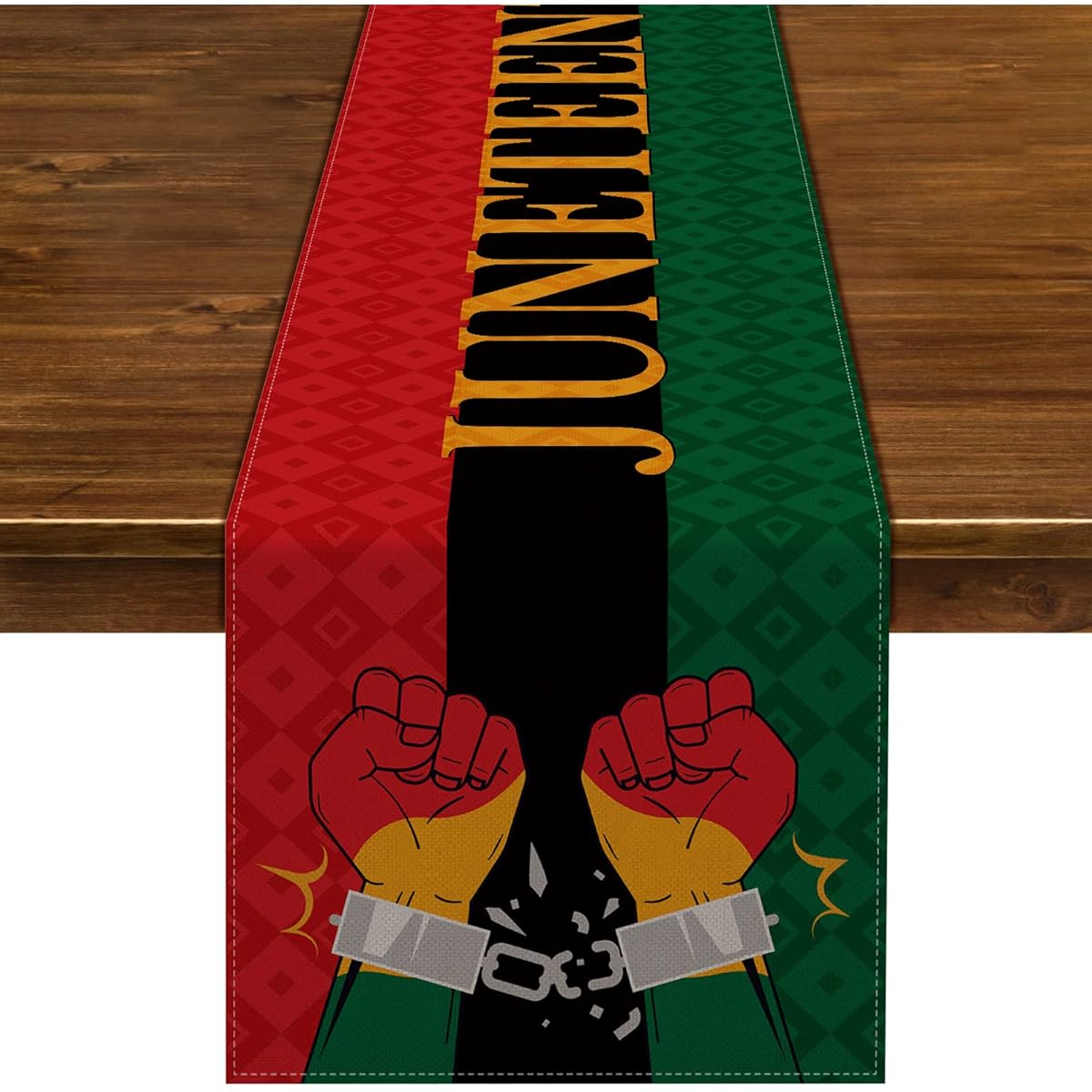 Nepnuser Juneteenth Table Runner African American Afro American Independence Freedom Day Rustic Rustic Dining Room Kitchen Table Indoor Outdoor Decor