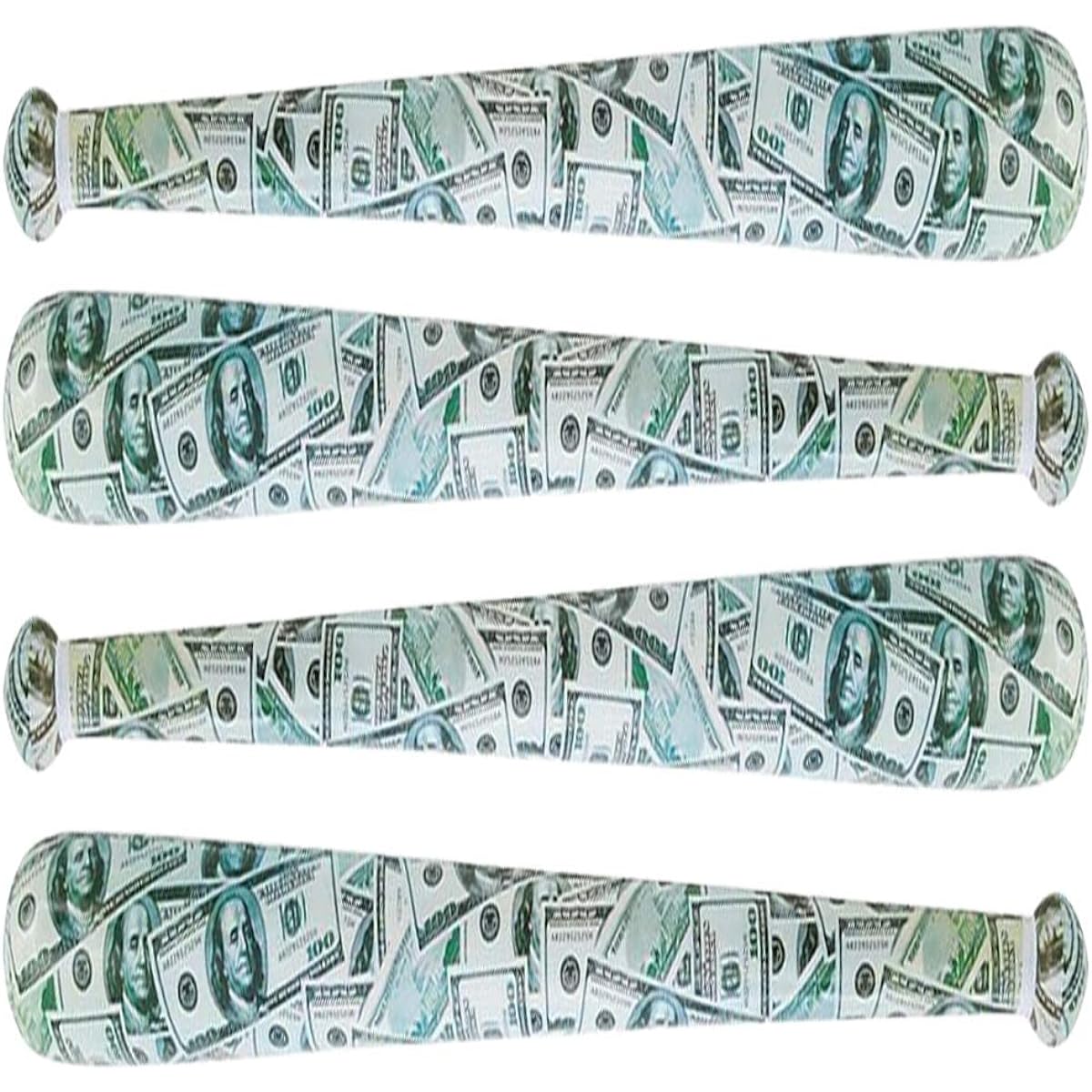 ArtCreativity Money Baseball Bats Inflatables for Kids - Set of 4 40 Inch Durable Inflatables Cool Sports Birthday Party Favors Decorations Supplies Carnival Party Favors