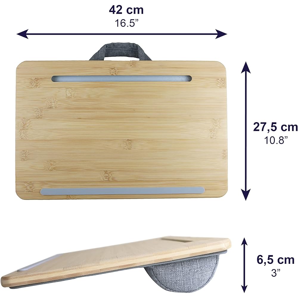 PEPE - Knee table PC, laptop desk bed made of bamboo, cushion table tablet, laptop desk cushion, lap desk cushion, knee table cushion