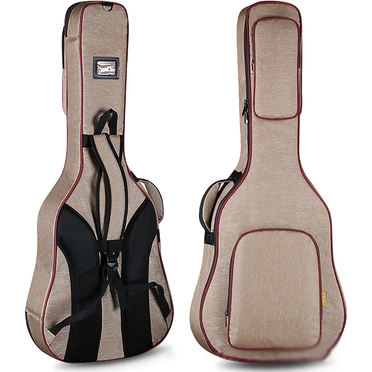 Guitar Case Lightweight Gig Bag Guitar Bag Thick Shoulder Fork Guitar Backpack Musical Instrument Bag (Color: Coffee, Size: One size)