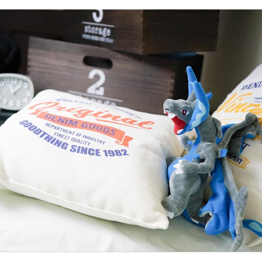 Mega Charizard X Plush Toy [Gift Bag Included] Cushion Thin Body Pillow Interior Prize Figurine Goods Children