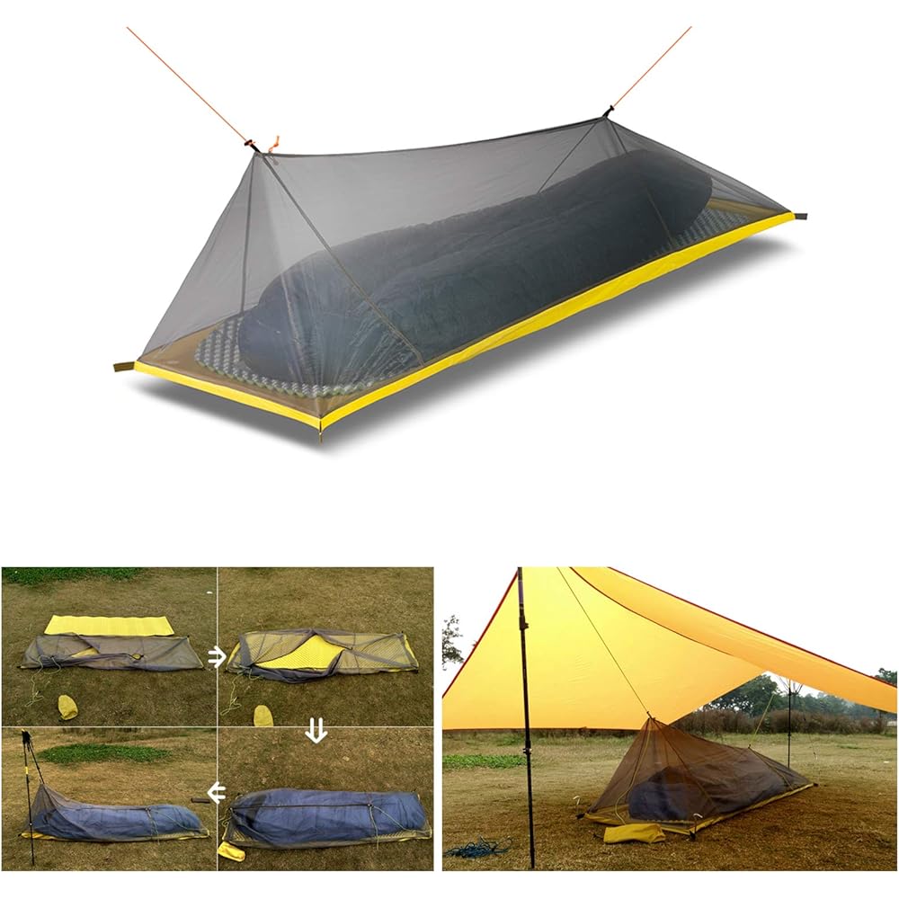 1 Person Inner Tent Mosquito Net Mosquito Net Ultra Light Portable Mosquito Repellent For Climbing Breathable Easy Setup Carry Bag with Pegs Outdoor Equipment