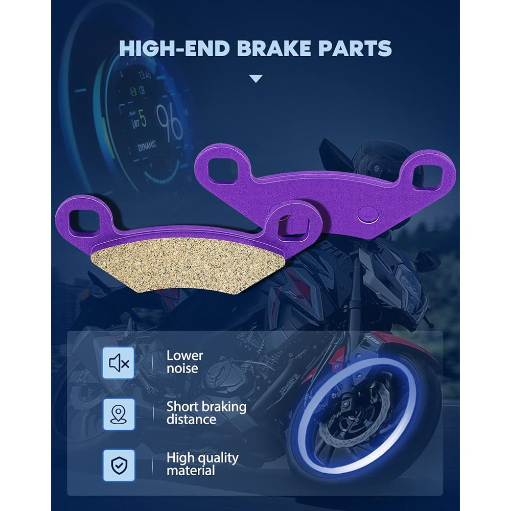 ECCPP FA159 Brake Pads Front Rear Carbon Fiber Replacement Brake Pad Kit for Polaris 300, 400L, Big Boss, Diesel, Magnum, Ranger, RZR, Scrambler, Sport