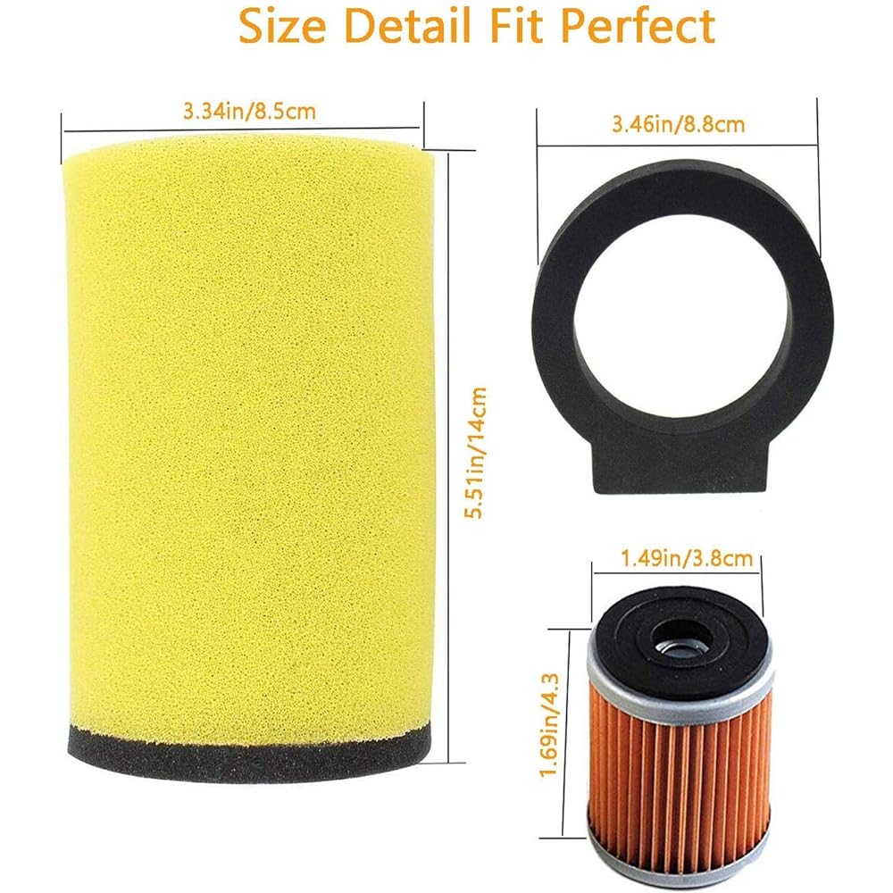 Supermotorparts 1YW-14451-00-00 Air Oil Filter for Yamaha Timberwolf 250 Big Bear 350 Moto-4 250 350 Kodiak 400 Big Bear 350 Big Bear 4x4 1987-1999 with Spark Plug