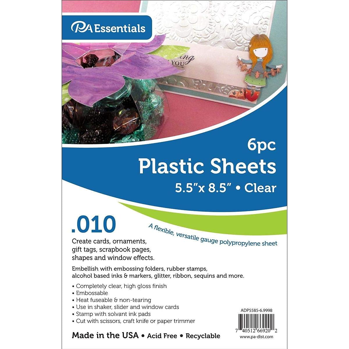 Plastic Sheet 5.5x8.5 .010" Clear 6pc