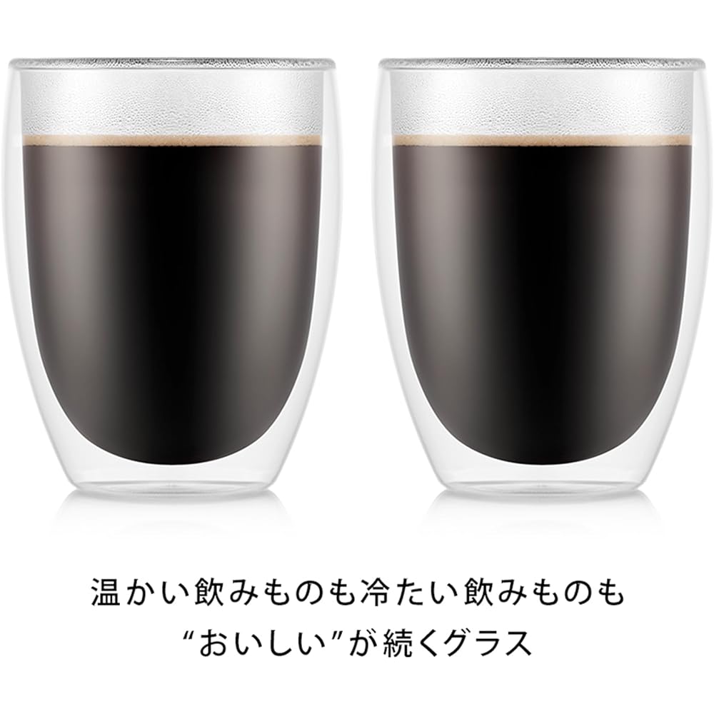 Bodum BODUM Glass Cup Tumbler PAVINA Double Wall Glass 350ml Set of 6 Heat/Cold Retention Double Structure Microwaveable Ovenable Dishwasher Safe [Genuine Product] 4559-10-12J