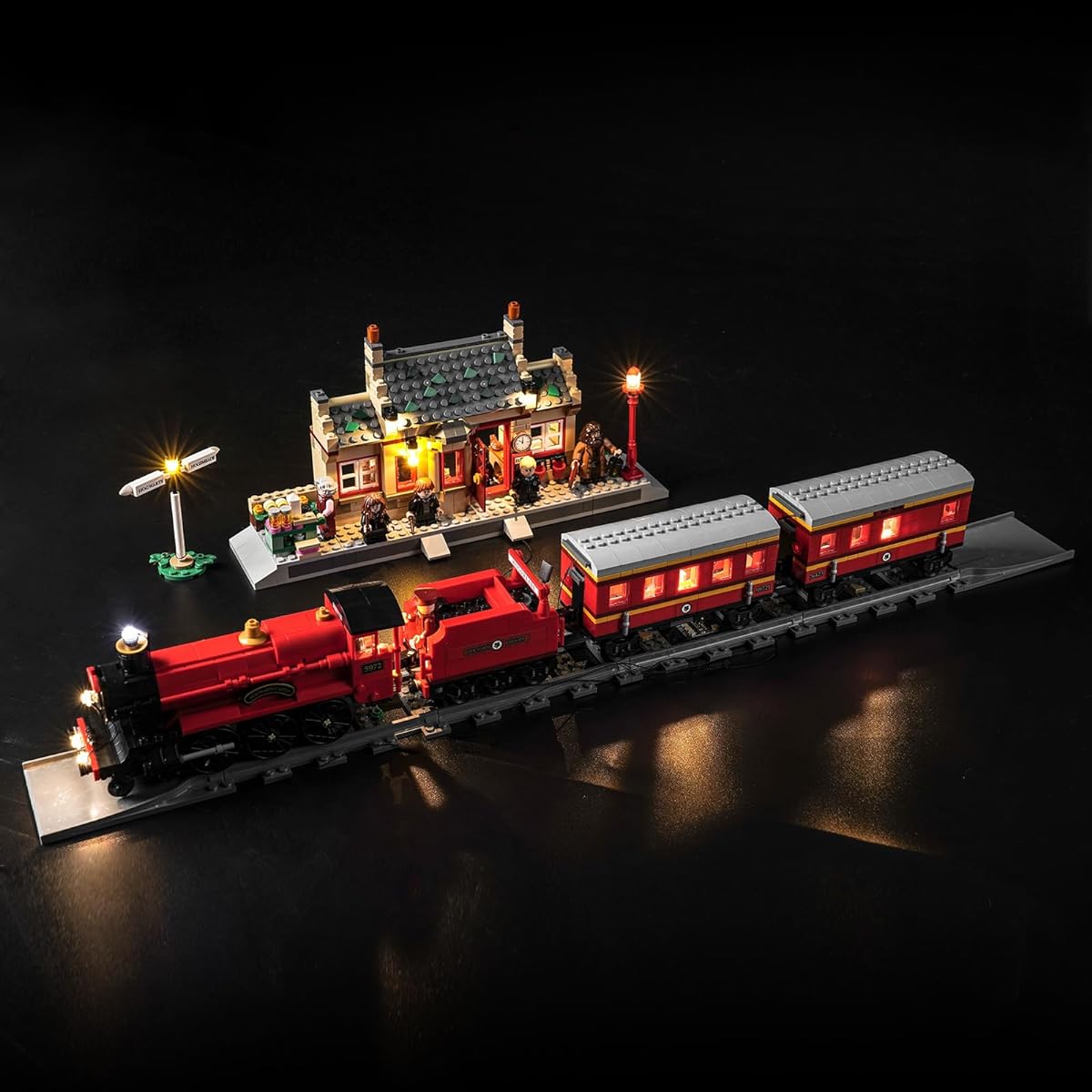 VONADO LED Light Kit for Lego H-ogwarts Express & Hogsmeade Station (No Lego Model) DIY Decorative Lighting 76423 Lego H-arry P-Otter Train Playset 2023 (Lights Only)