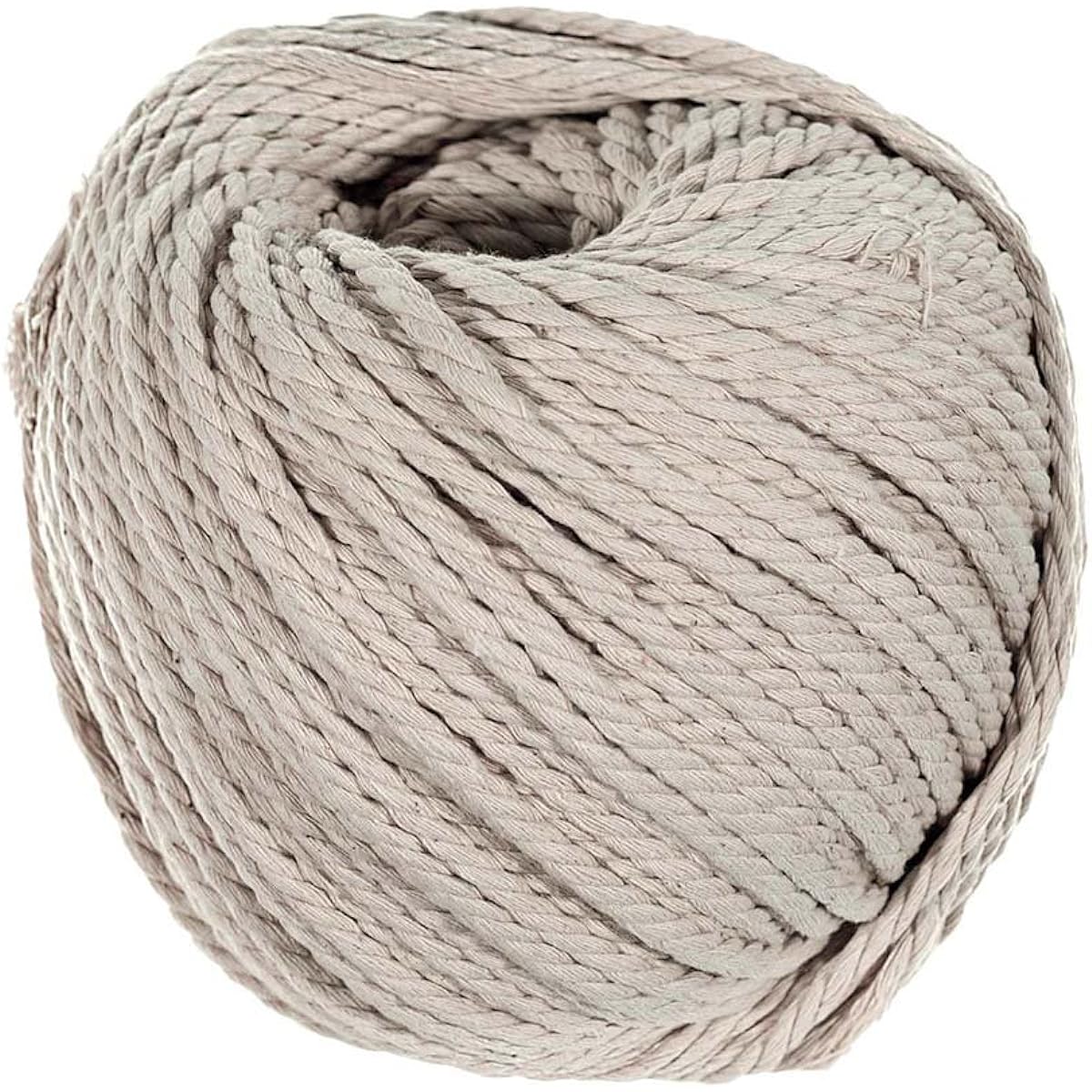 Natural Cotton Macrame Rope - Wall Hanging, Plant Hanger, Craft, Knitting Cord - Natural Rope - 3 mm, 4 mm, 5 mm (50 meters length) 4mm Ivory Off White CTNROPE-4MM-100MIVORY-~WCP_KK0219