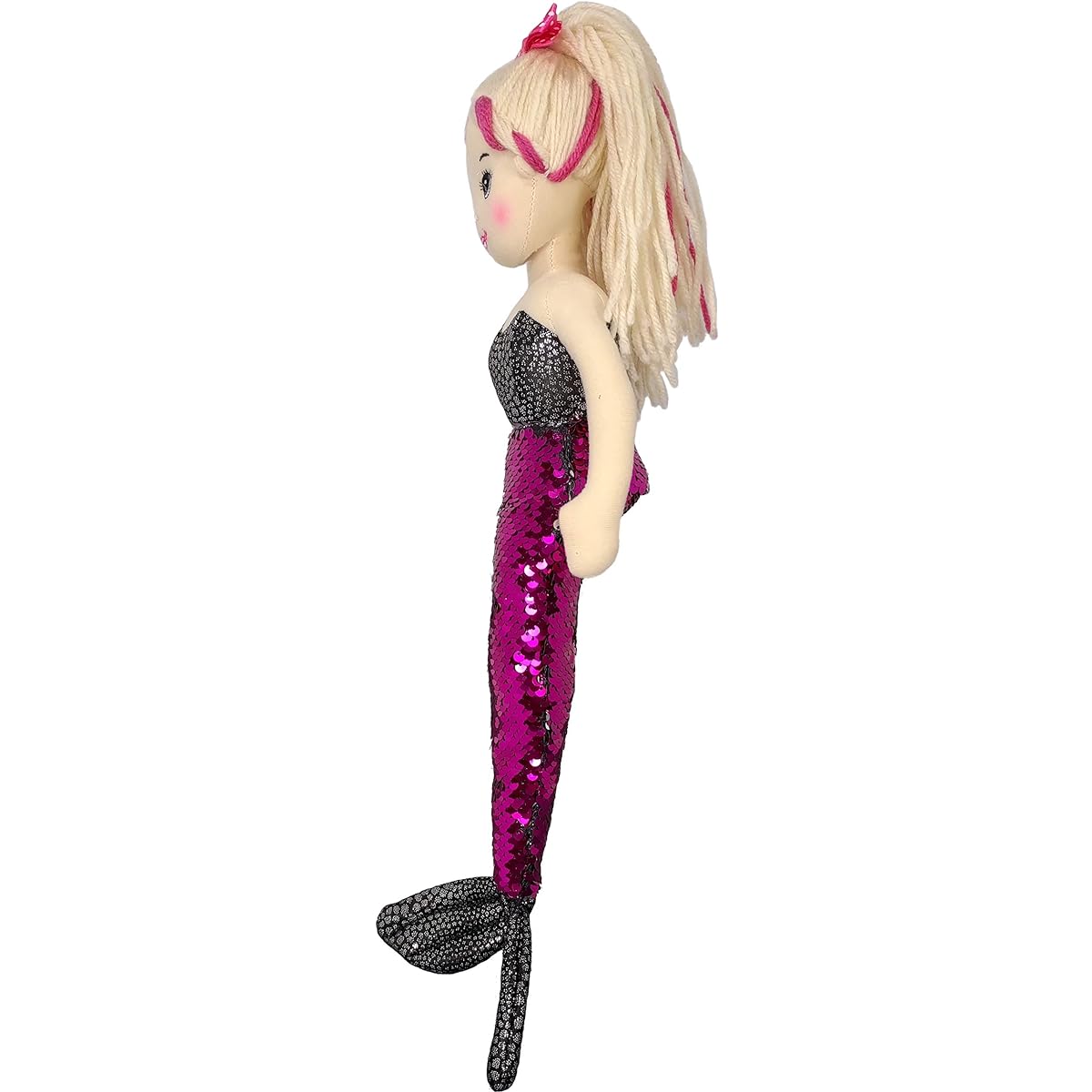 Anico 18" Colorful Mermaid Blonde Hair Purple/Silver Color Changing Tail