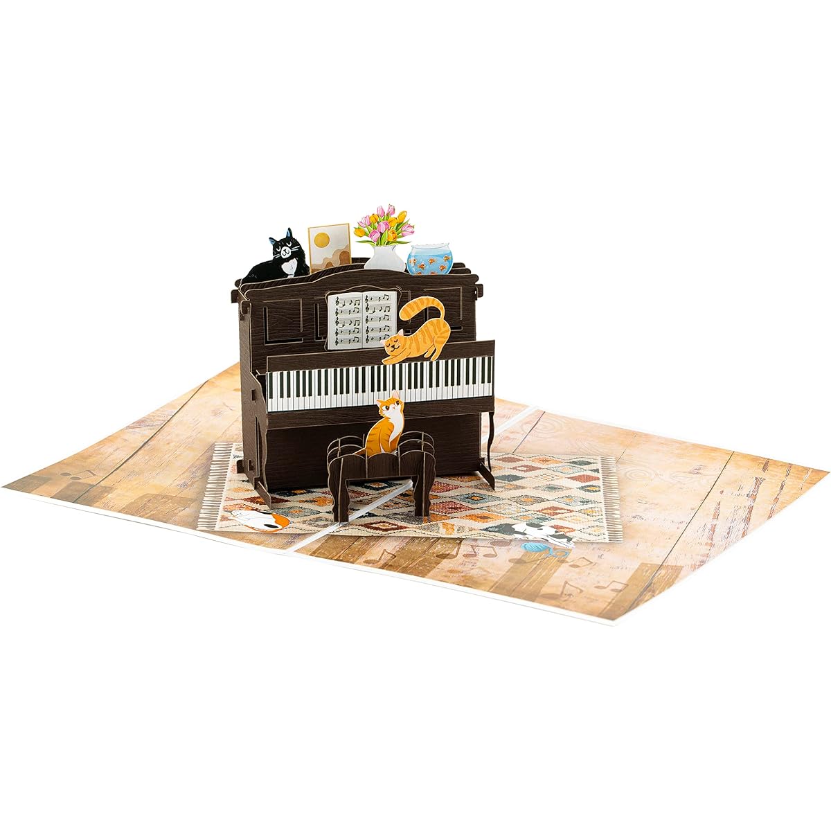 TRUANCE Pop-up Card Cat on the Piano
