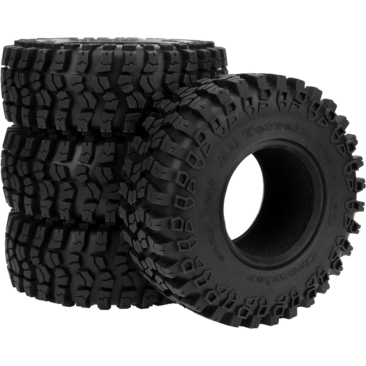 DKKY 4pcs 2.2" RC Rubber Tire Set 4.7" 120mm Outer Diameter RC Tire 12mm Combiner Hexagonal Accessories Traxxas TRX4 1/10 RC Rock Crawler Axial SCX10 SCX10 II 90046 RC 4WD D90 RC Car Parts
