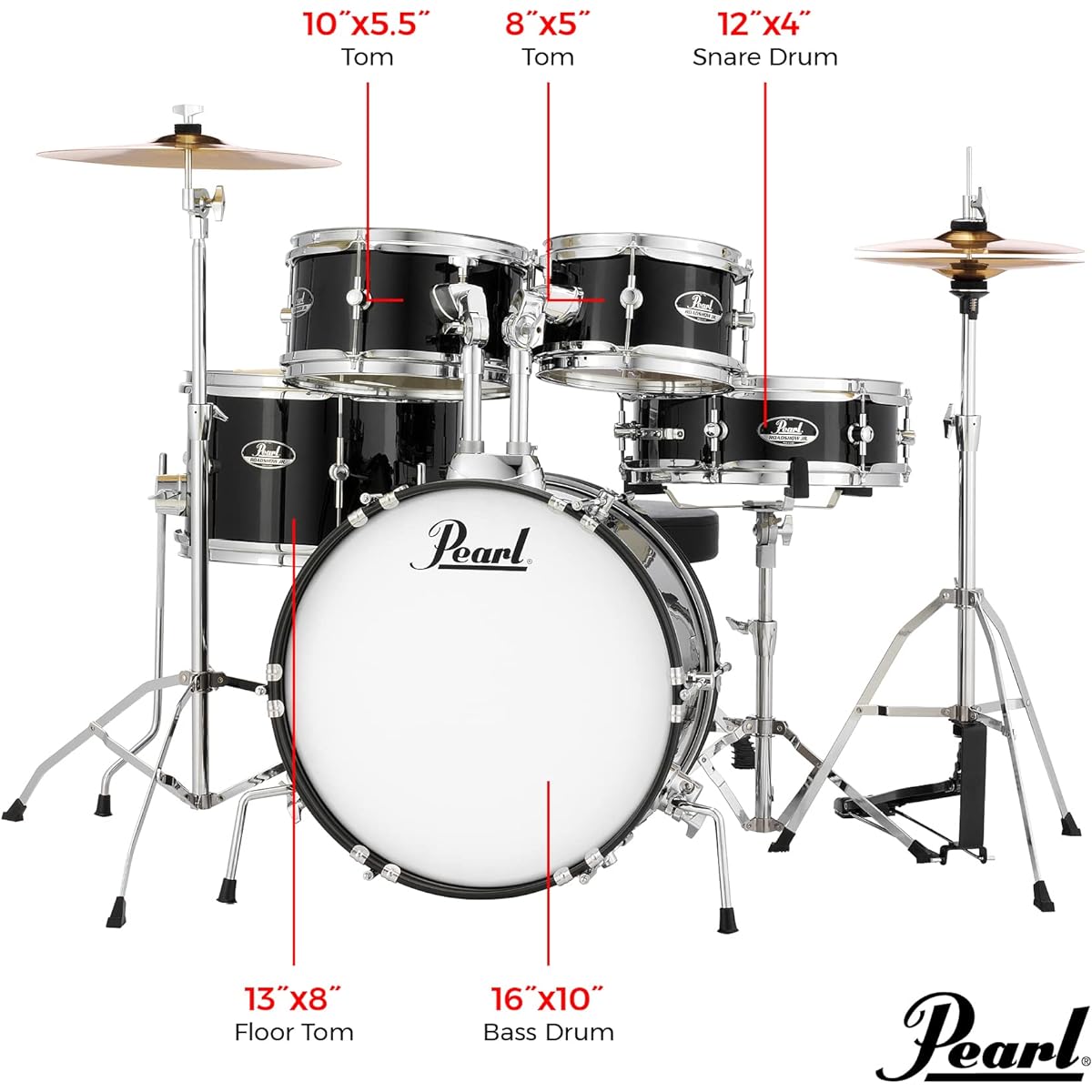 Pearl Junior Size Drum Set ROADSHOW JR. Jet Black RSJ465/C #31