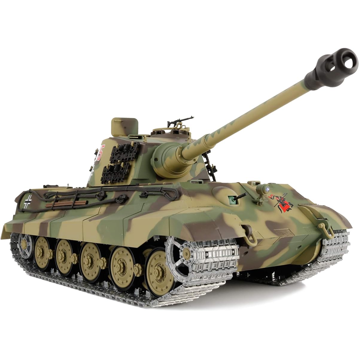 Modified 1/16 2.4ghz Remote Control German King Tiger Henschel Tank Model (360 Degree Rotating Turret) (Steel Gearbox) (3800mAh Battery) (Metal Tracks & Sprocket Wheels & Idle Wheels)
