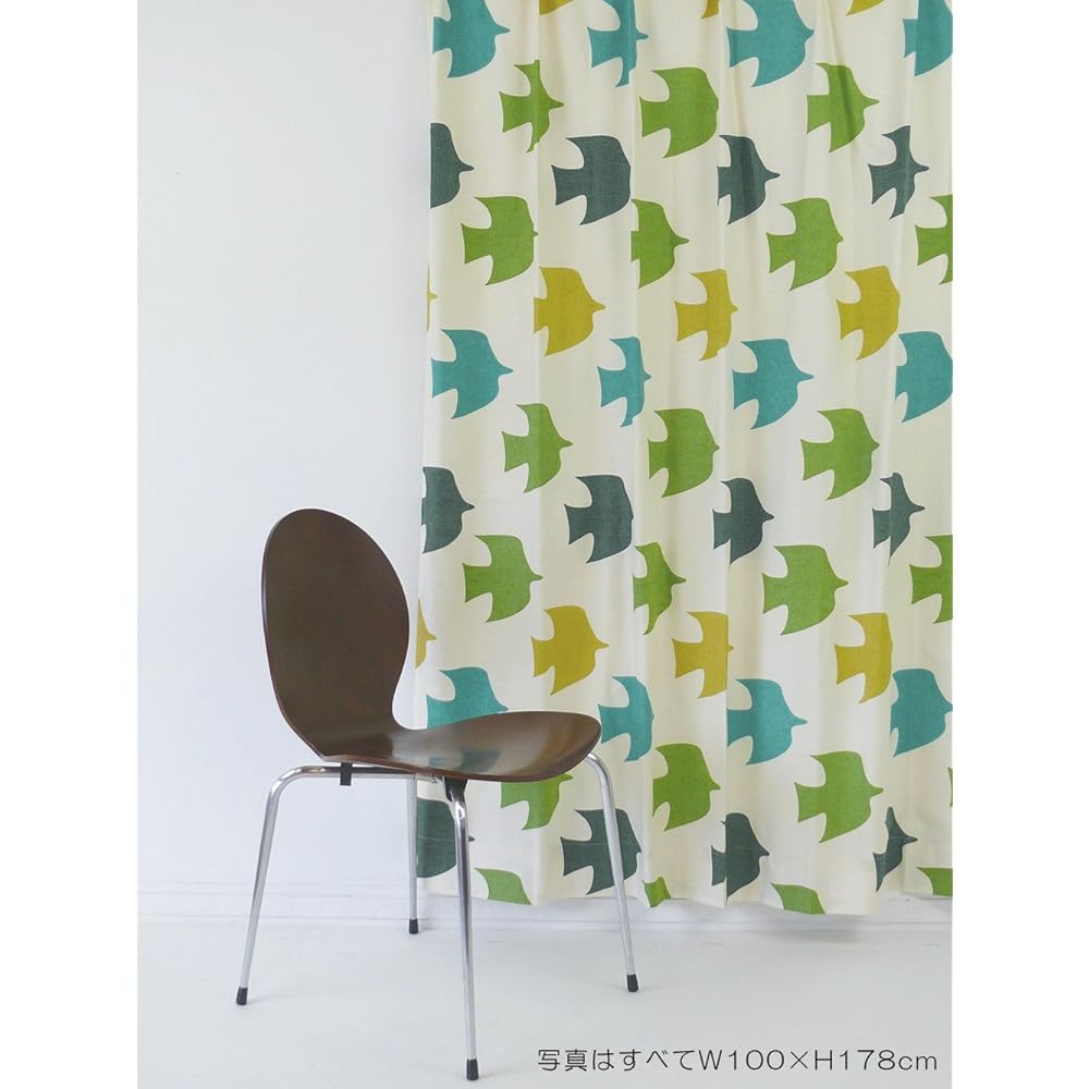 Quarter Report Curtains available from 16 sizes Pigeon Emerald Width 150 x Length 210 cm Set of 2 100% Cotton [Made in Japan]