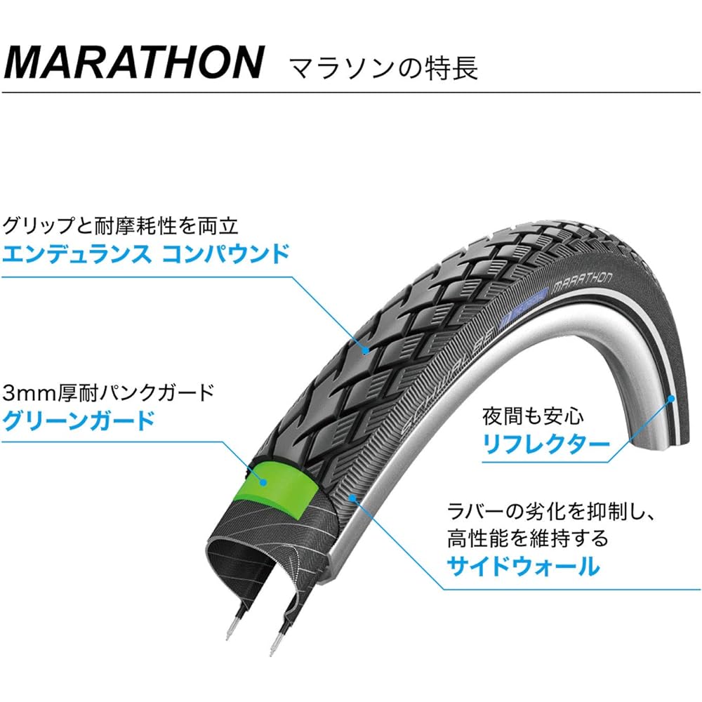 Schwalbe SCHWALBE [Genuine Product] Set of 2 Marathon 700×25C Clincher Tires