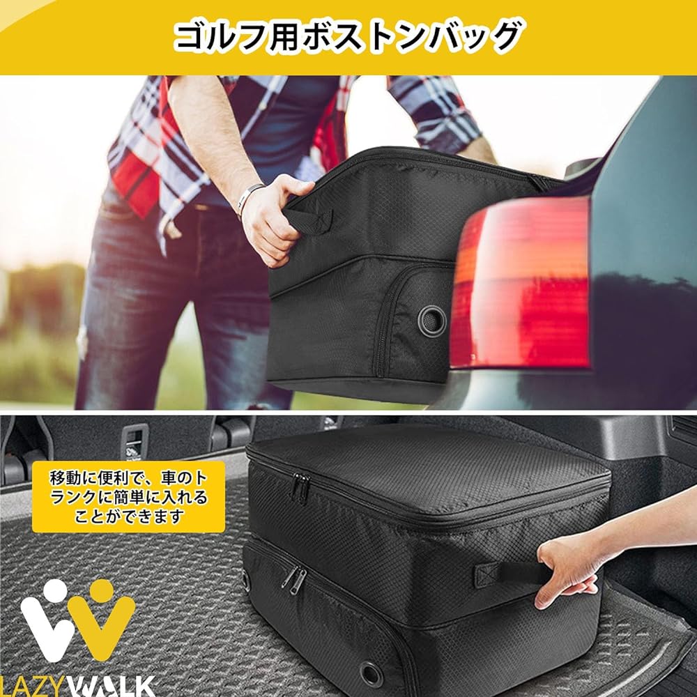 Golf Boston Bag, Golf Bag, Tote Bag, Golf Equipment Storage, Golf Gym Bag with Storage Pocket, Large Capacity, Waterproofing, Black