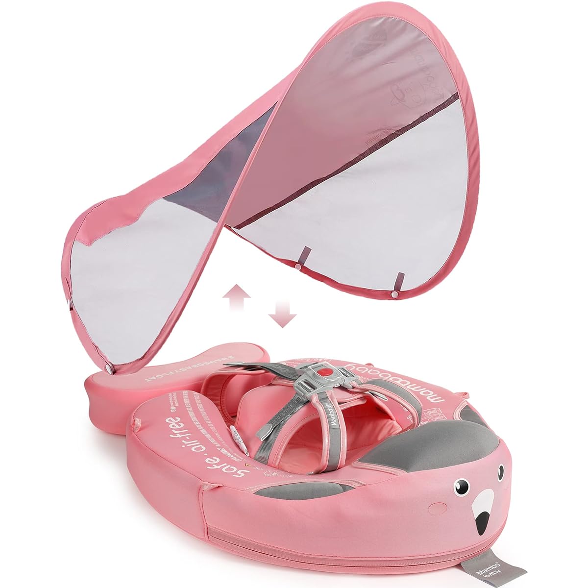 HECCEI Add Tail Mambo Baby Baby Float with Sun Canopy Special Edition Pink