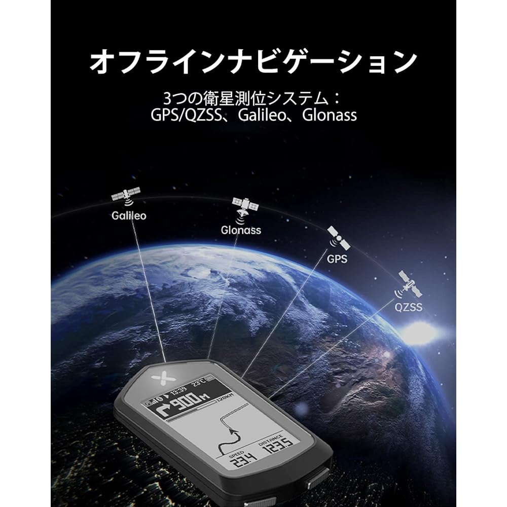 XOSS NAV Cycle Computer GPS Navigation 2.4 inch Data Customization Up to 33 Hours IPX7 Waterproof Type-C Bluetooth5.0 ANT+ Compatible Japanese Instruction Manual…