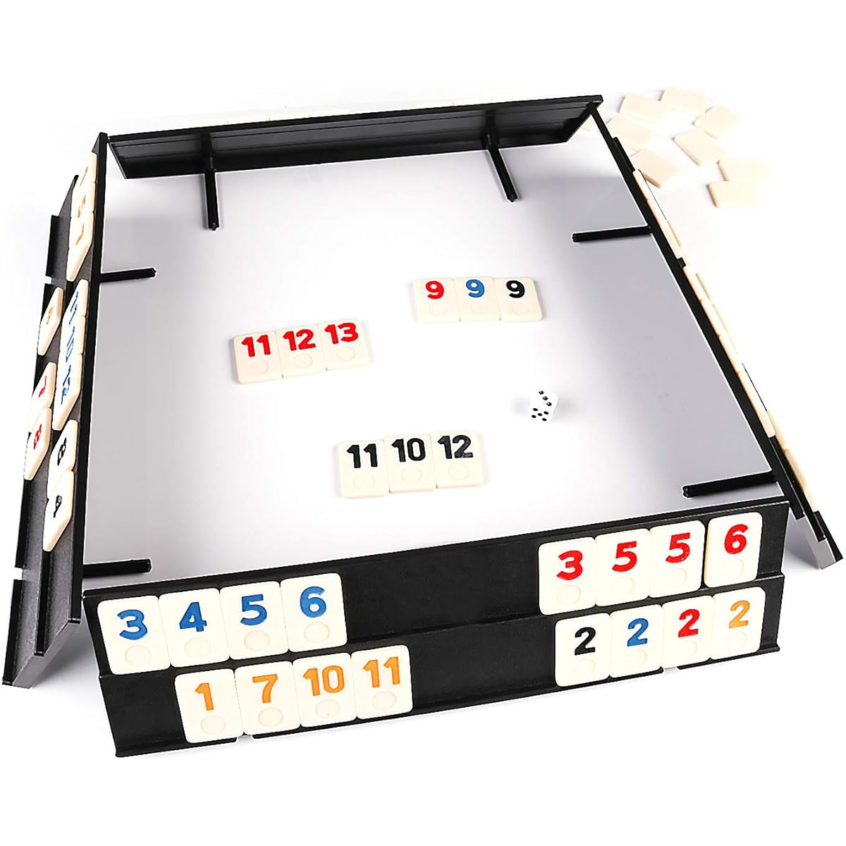 KAILE 106 Tiles Rummy Game Outlasting Colour with Aluminium Case & 4 Anti-Skid Durable Trays for Kids