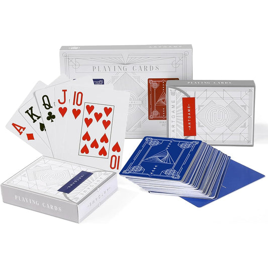 Artgame 100% Plastic Playing Cards 2 Decks Poker Card Set Professional Playing Cards for Texas Hold'em Poker (10 Decks Set)
