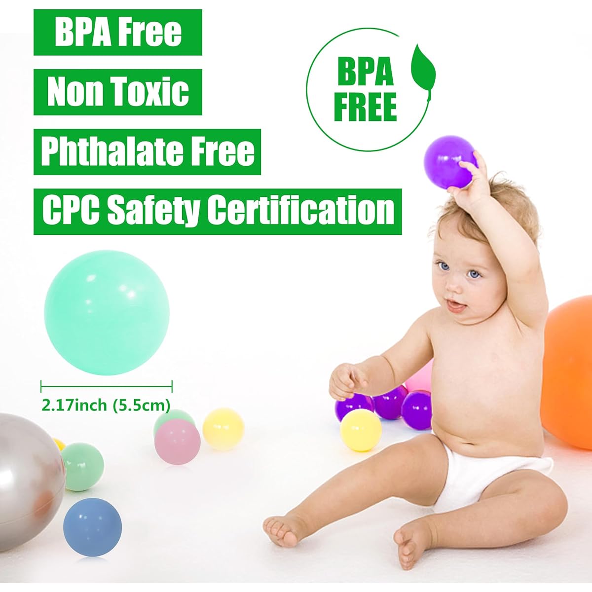 99JGDAX Baby Ball Pit Ball Playpen 100pcs Plastic Balls for Kids Crushproof Ball Pit Balls