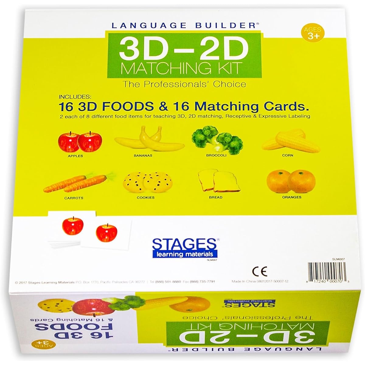 Stage Learning Language Builder 3D-2D Food Matching Kit for Autism Education & Aba Therapy Flashcards