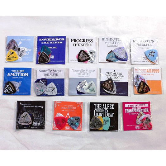 160 ALFEE Guitar Picks 14 Packs 42 Pieces Set 1994 2002 Goods Alfie Toshihiko Takamizawa