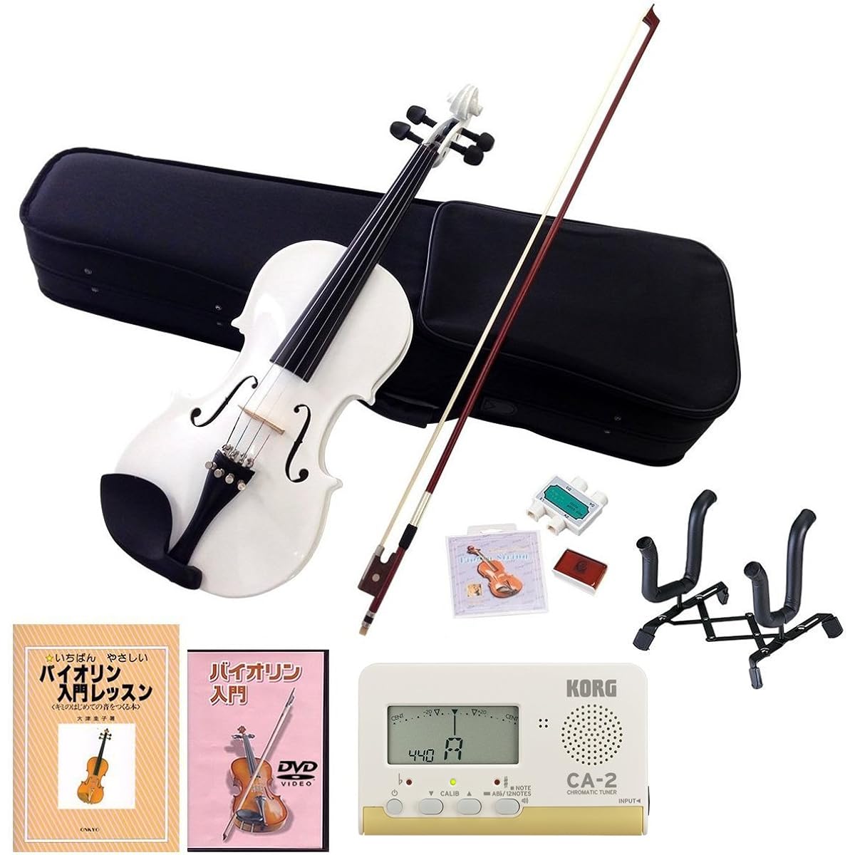 Hallstatt Violin 10-piece set with instruction book & DVD V-12/WH White