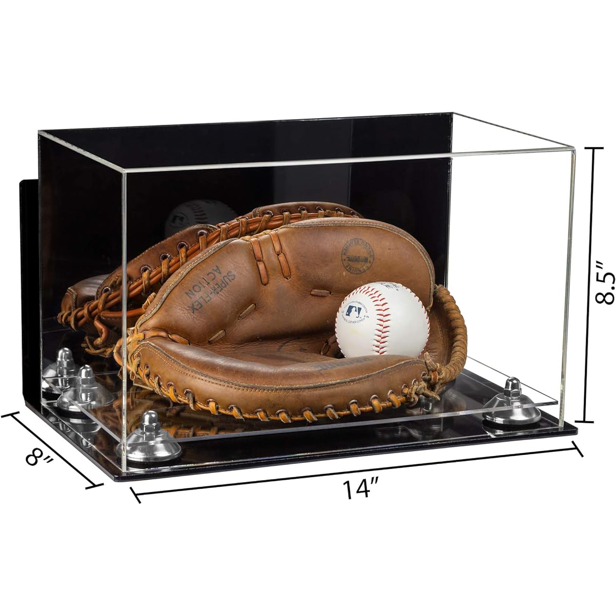 Better Display Cases Acrylic Full Size Baseball Catcher Glove Display Case