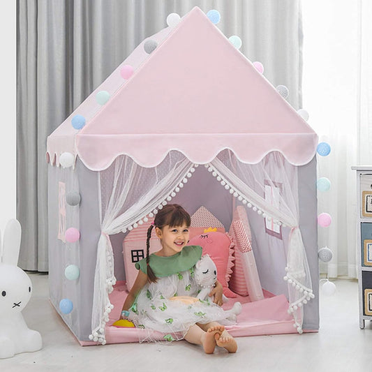 astle Type, Easy to Assemble, House, Indoor, Foldable, LED Light, Birthday, Indoor Play Equipment, Christmas, Kindergarten Entry Gift, Toy House, Secret Base, Baby Shower Gift, Perfect Gift, Japanese Instruction Manual Included, Ball Light Included, Pink