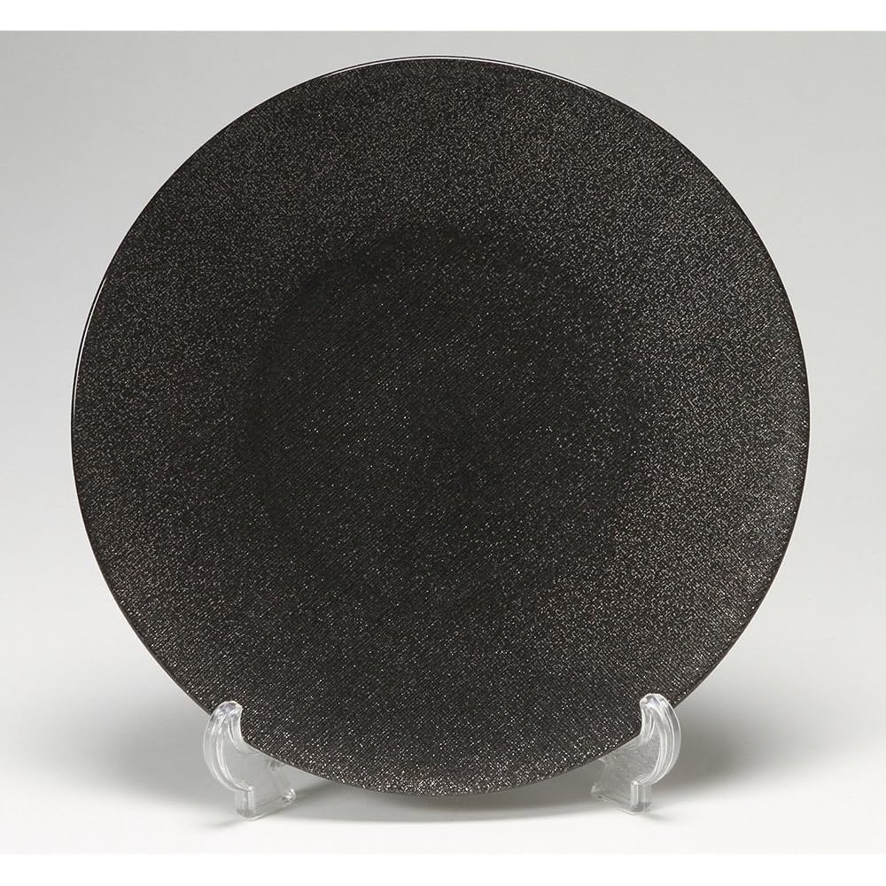 Vetro Felice Large Plate Western Tableware Plate Dark Gray 28cm Set of 4 Happy Glass Glitter 323928B G019