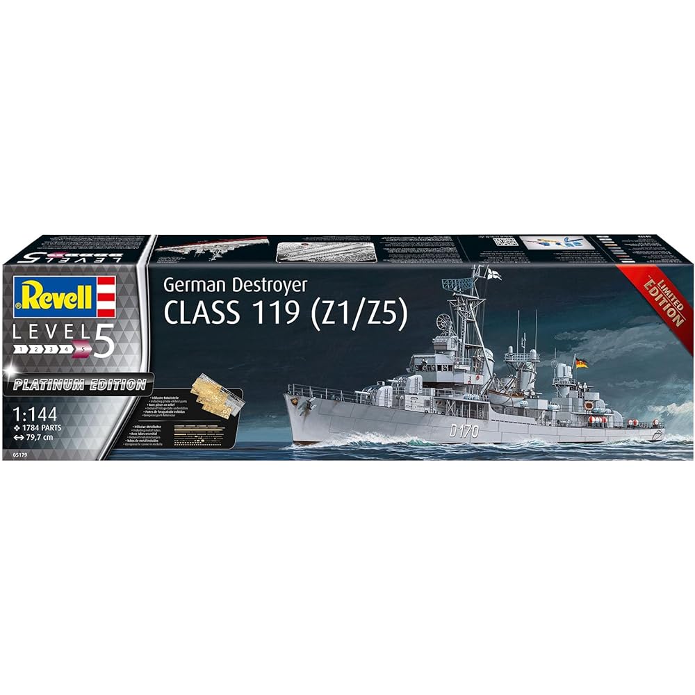 German Revell (Revell) 1/144 German Destroyer Class 119 (Z1/Z5) Plastic Model 05179 Molding Color