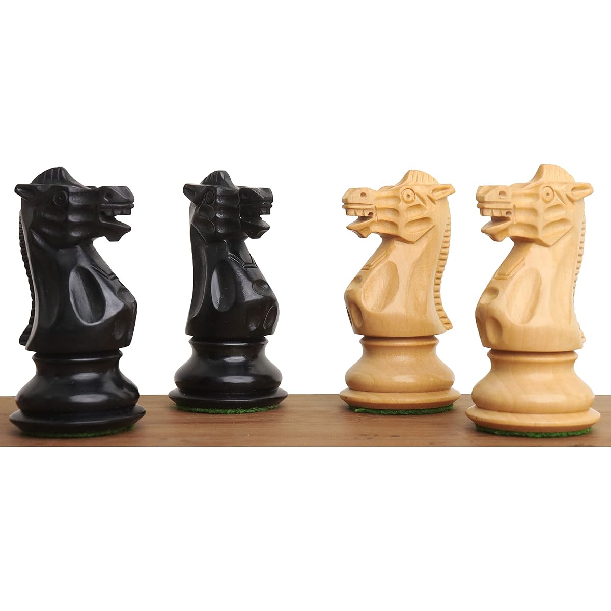 RoyalChessMall - 3.7" British Staunton Weighted Chess Pieces Only Set - Ebonized Twill & Boxwood…