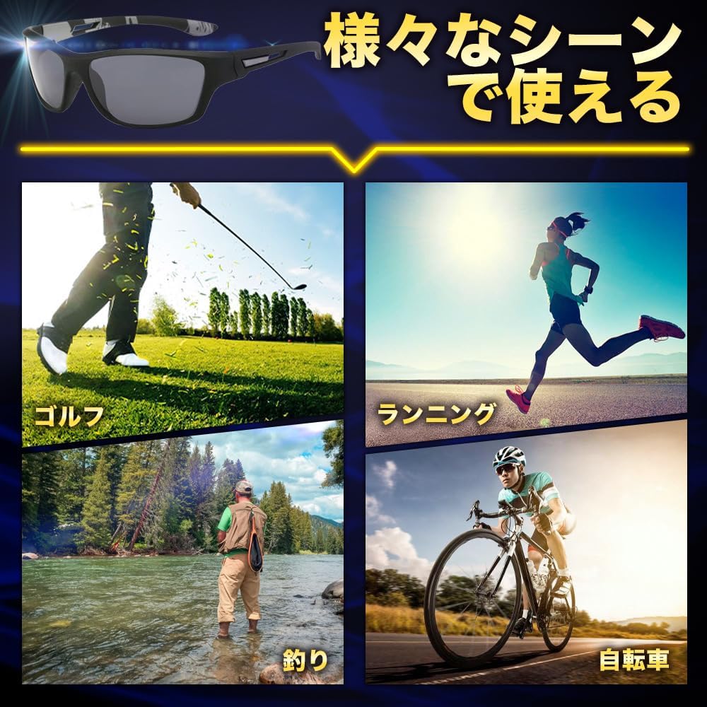 [MAKUMINORS] Polarized Sunglasses for Men, Driving, UV Protection, Fishing, Polarized Lenses, Women's, Running, Climbing, Bicycle, Baseball, Sports Sunglasses, Golf, UV400, Lightweight, Road Bike Case