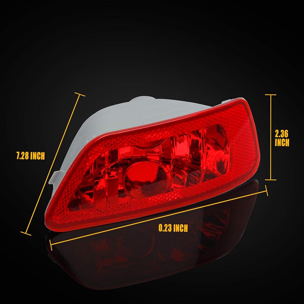 HERCOO Bumper Reflector Light Lens Rear Right Fog Lamp Cover for Jeep Compass Grand Cherokee 2011-2017 Dodge Journey 2012-2018 2 Pack