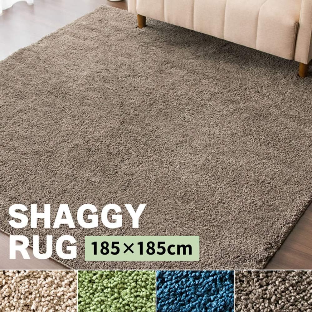 Iris Plaza Rug Carpet Non-Slip All Seasons Compatible with Floor Heating Green 185 x 185 SYGR-S-1818