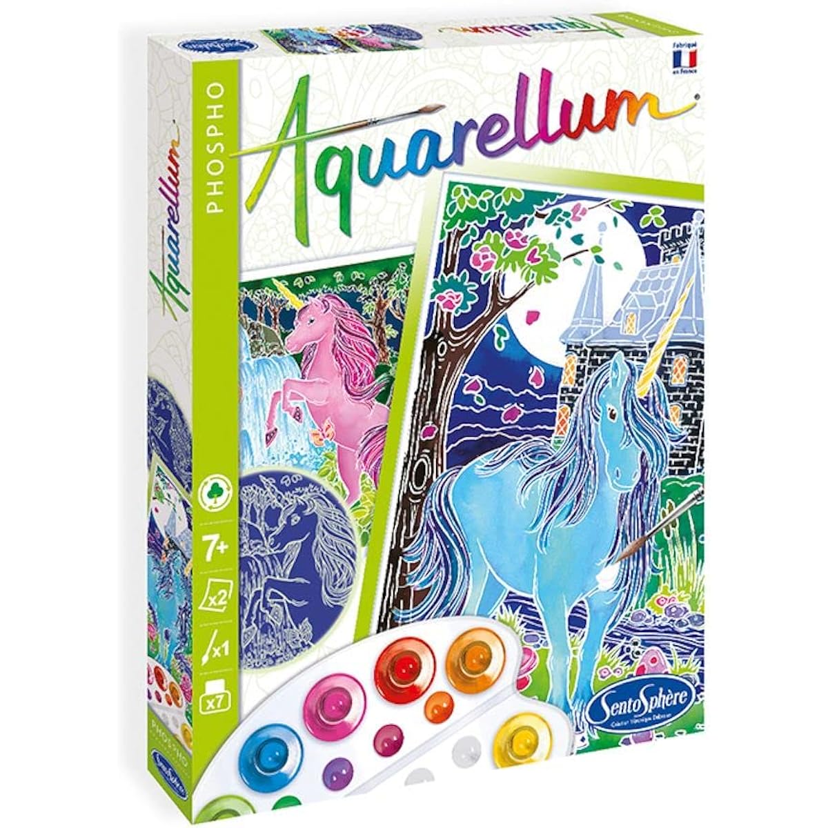 Sento Sphere SEN6412 Aquarum: Paint by Numbers, Glow in the Dark Unicorns Magic Canvas