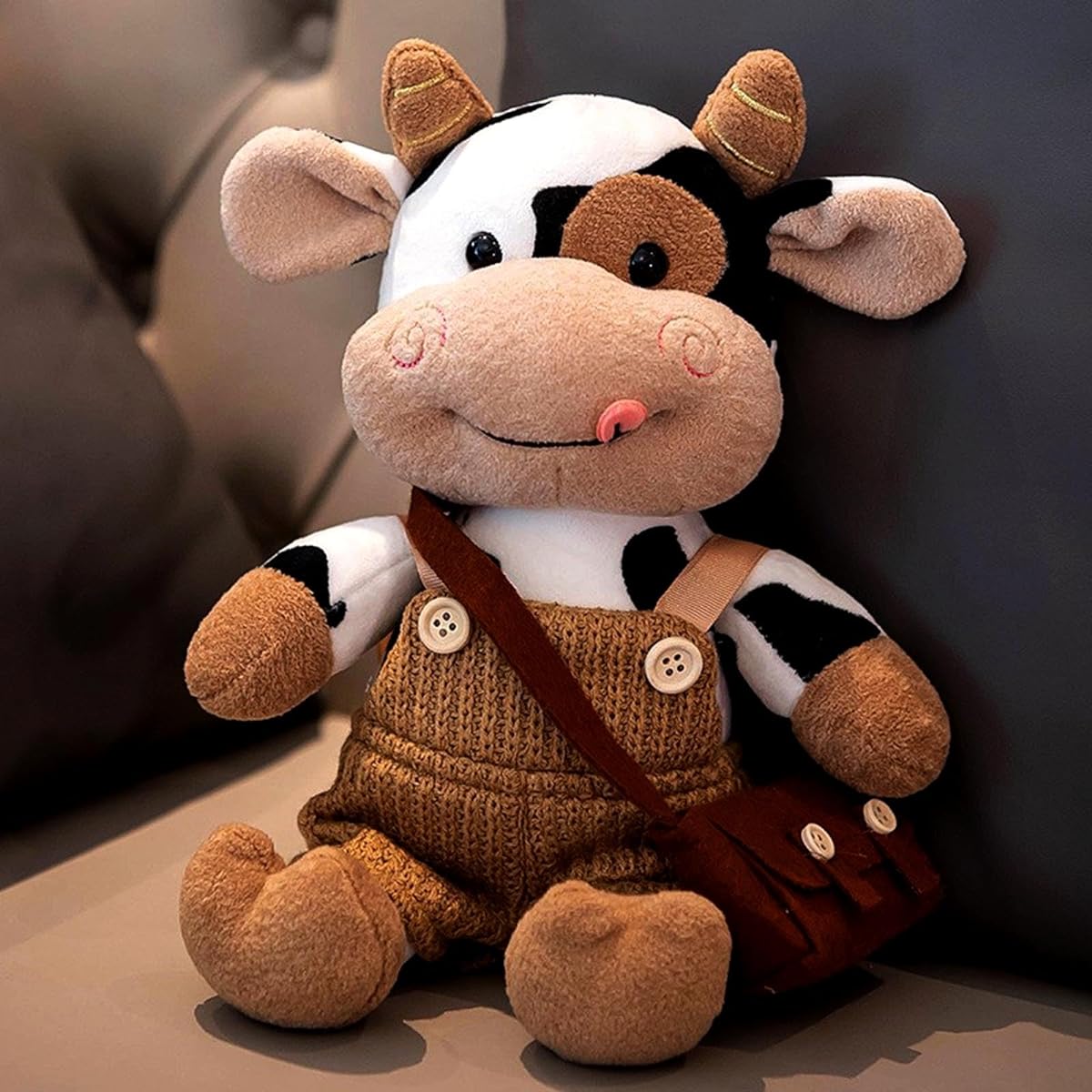 SMY LINUUE Cow Stuffed Animal, Cute Soft Plush Cow Toy Kids Birthday Gift, 12 Inch Cow Plush Toy for Children