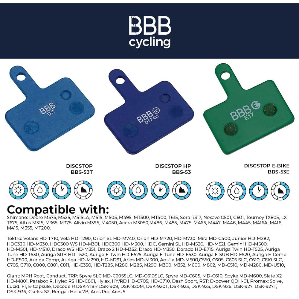 BBB Disc Brake Pad Disc Stop BBS-53T SHIMANO Compatible