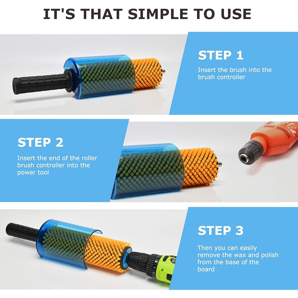 XCMAN Snowboard Roto Brush Controller Handle 200mm Length 10mm Shaft Safety Shield Compatibility All 10mm Hex Roto Brush Included