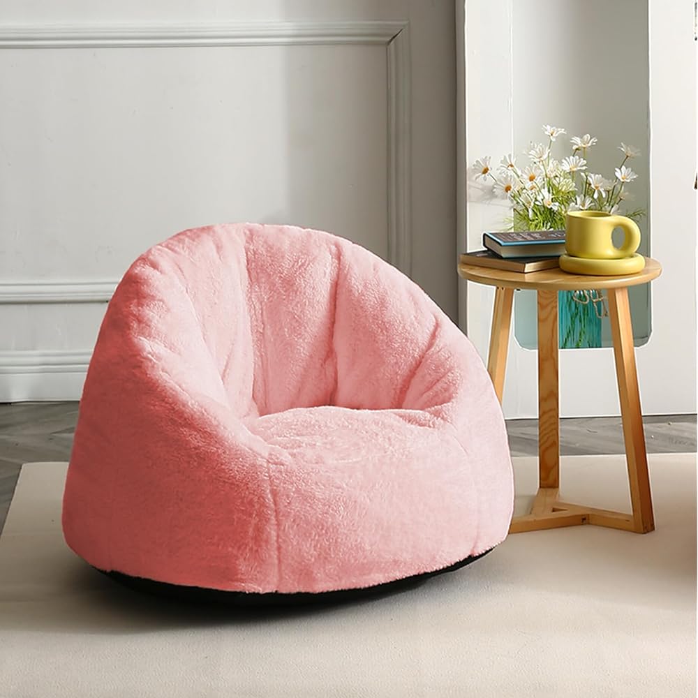 N&V Mini Bead Cushion, Sofa Cushion, Bean Bag, Sofa, Lazy Sofa, Sofa, Seat Chair, Cushion, Lightweight, Removable, Washable, Low Back Pain, Memory Foam, Reduces Fatigue, Cover Removable, For Both Children and Adults (Pink)