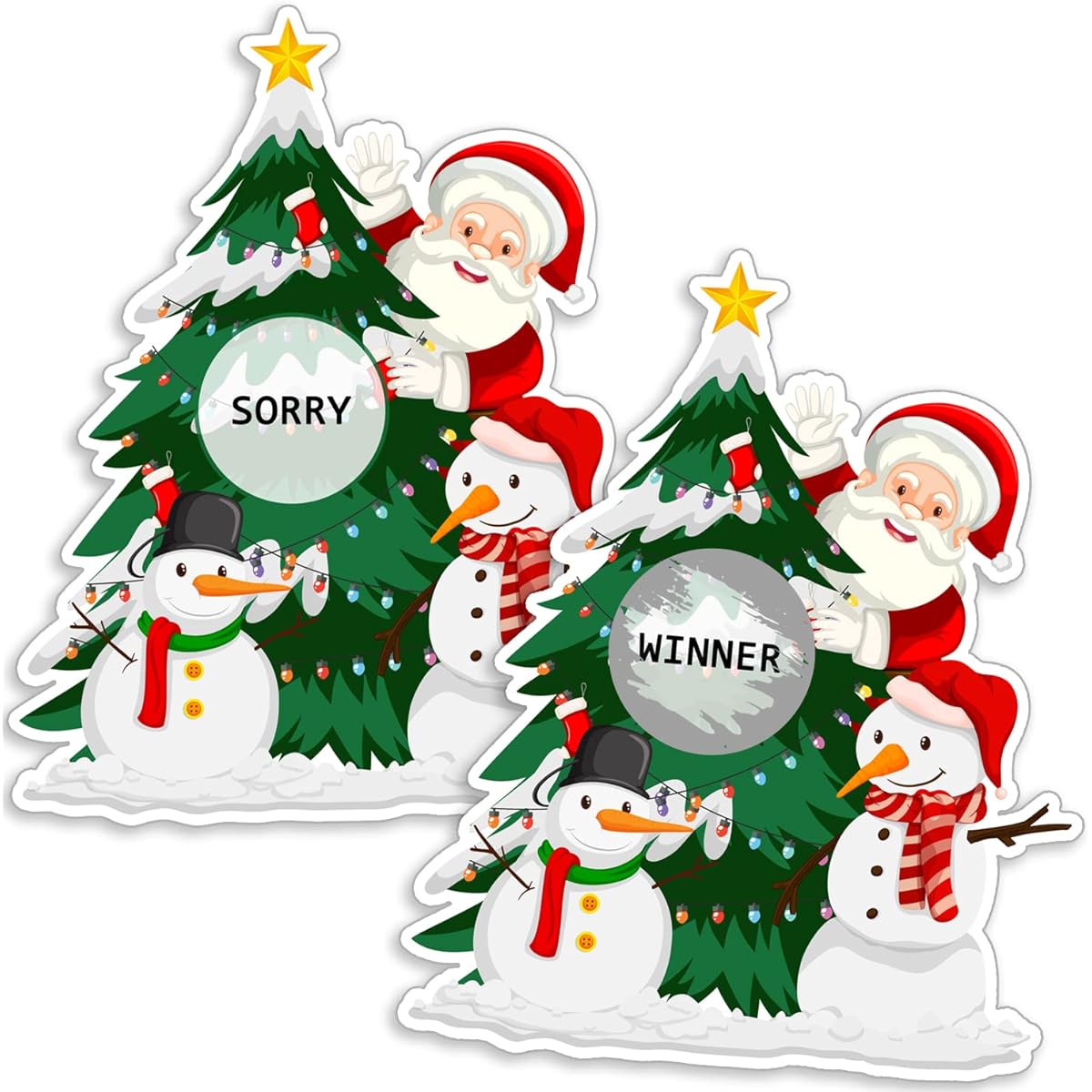 DEOTEDI Christmas Party Scratch Off Cards Funny Scratch Off Game Activity for Kids and Adults with Christmas Tree Snowman and Santa Christmas Holiday Party Supplies for Christmas Events 40 Pieces