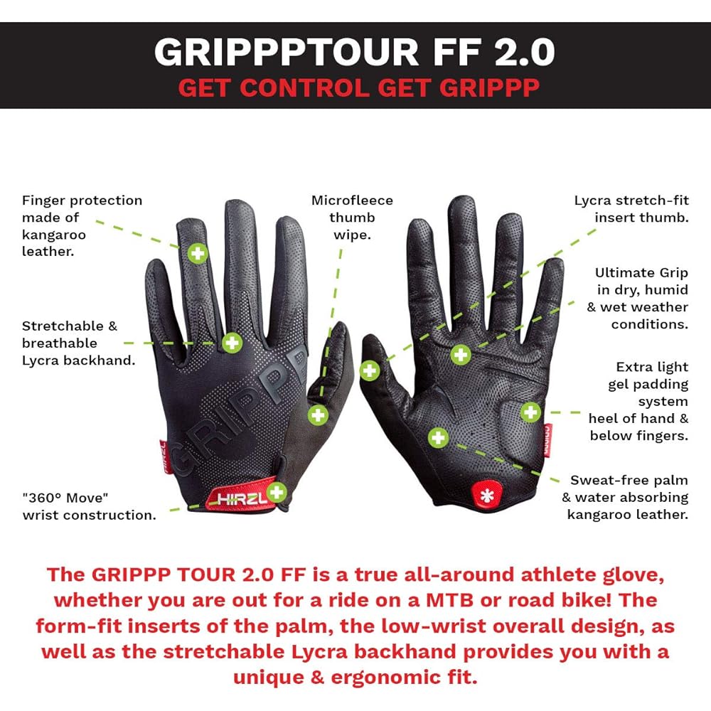 Hirzl Bicycle Gloves Full Finger Grip Tour FF 2.0 GRIPPP TOUR FF 2.0 72231
