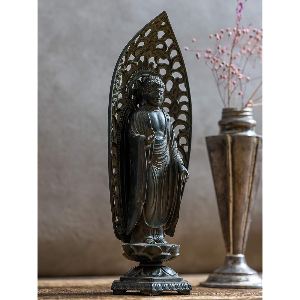 Buddha statue Amida Nyorai 15cm (antique bronze) Buddhist sculptor: Hideun Makita Original model_ (born in the Year of the Dog and Pig) Twelve Zodiac Guardians Zodiac Takaoka Bronzeware (KS Amida Nyorai)