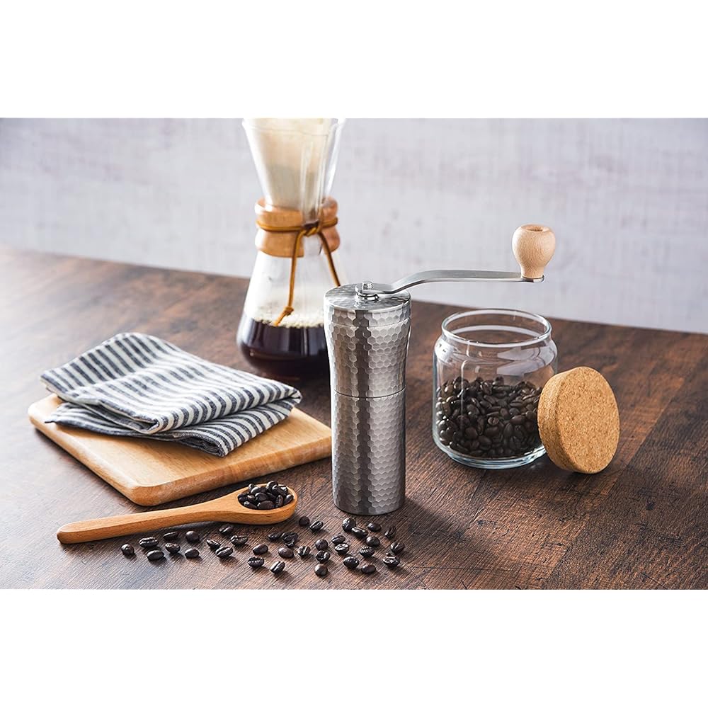 Kawasaki Synthetic Resin Hand Ground Coffee Mill MILLU SUS Coffee Mill Hammered Made in Japan MI-031