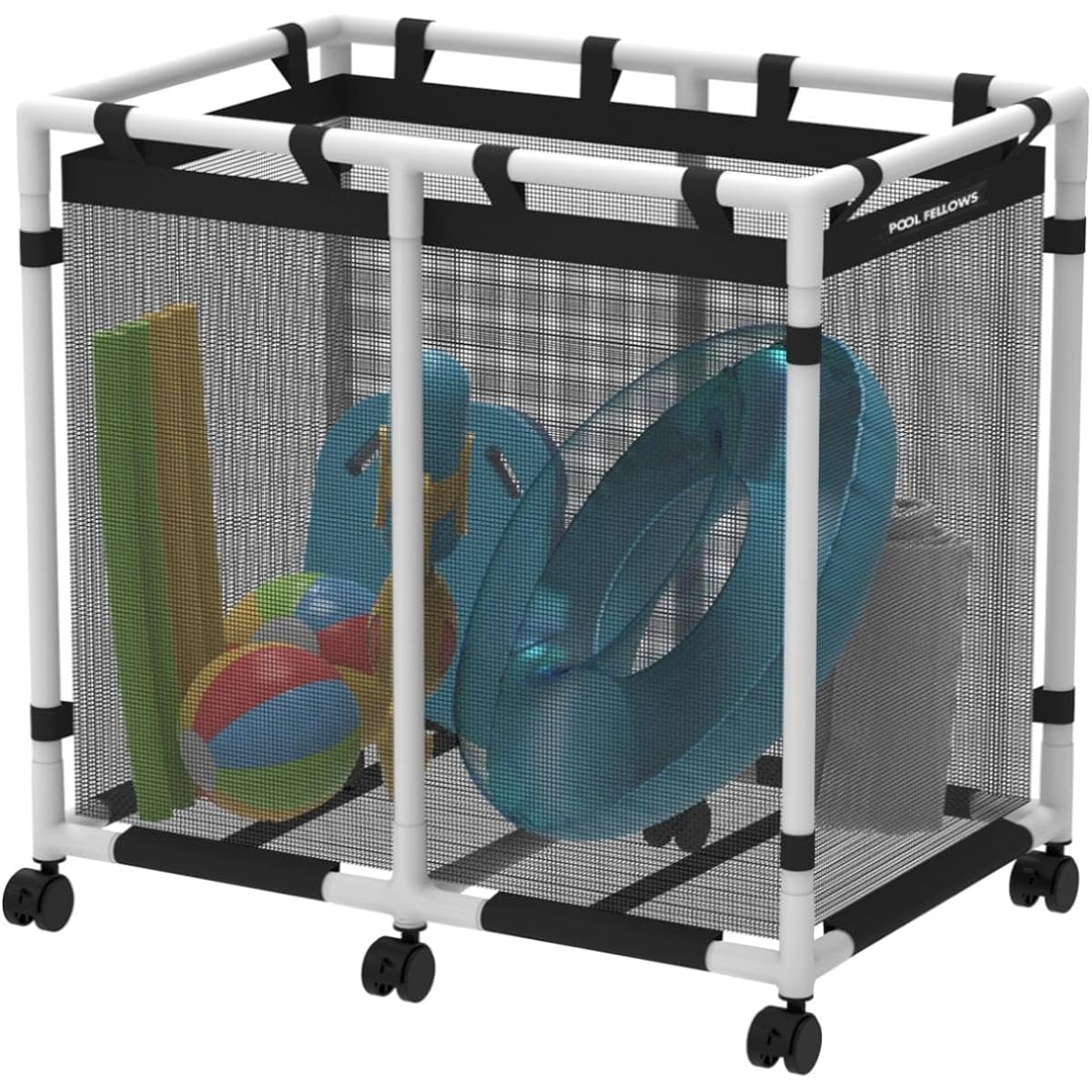 Pool Fellows Plastic Storage Basket for Swimming Pool Noodle Toy Float Towel Mesh Organizer for Swimming Equipment Basic Style